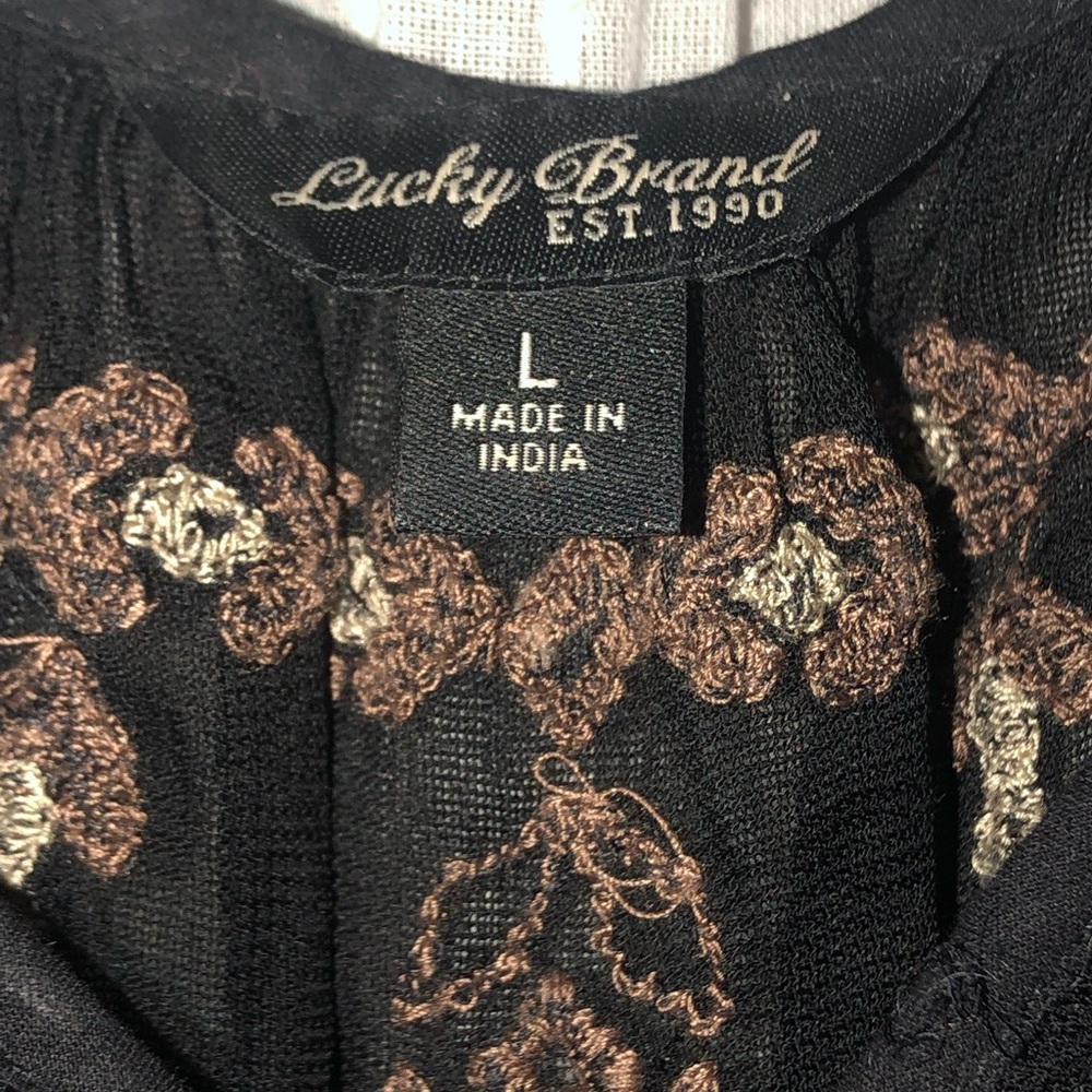 Lucky brand black and brown tunic